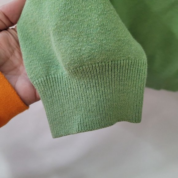 J McLaughlin Sweater Men L Long Sleeve V-Neck Classic Office Teacher Green - Picture 2 of 12